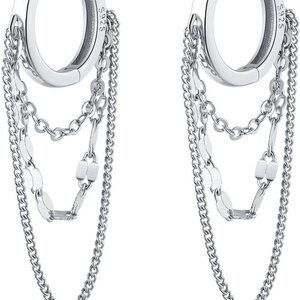 Solid Sterling Silver Drop Earrings